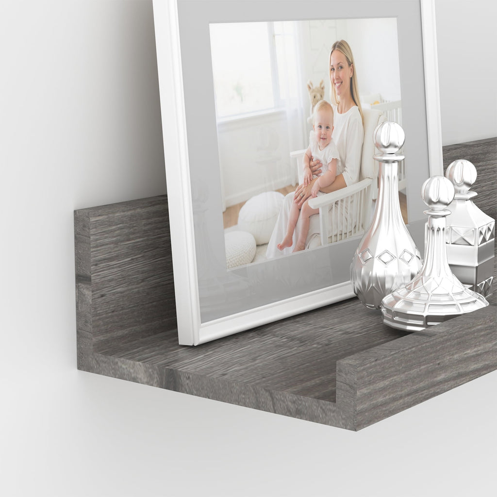 Floating Shelves Set of 5, 47 Inch Long Picture Ledge Shelf for Bathroom, Bedroom, Kitchen, Living Room Storage and Decoration, Gray
