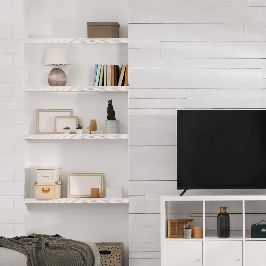 Sorbus Wood Floating Shelves for Wall - 24” Solid Wood Wall Shelves for Bathroom Decor, Books, Bedroom & Living Room - Set of 2 Wall Mounted Kitchen Shelves - Durable 100% Premium Solid Pine