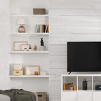 Sorbus Wood Floating Shelves for Wall - 24” Solid Wood Wall Shelves for Bathroom Decor, Books, Bedroom & Living Room - Set of 2 Wall Mounted Kitchen Shelves - Durable 100% Premium Solid Pine