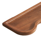 Kate and Laurel Alezar Modern Scalloped Mango Wood Floating Shelves, Set of 2, 24 x 6, Walnut Brown, Functional Wavy Bathroom and Kitchen Shelves for Storage and Display
