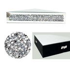 Mirrored Floating Corner Shelf Set of 2 - 14.96" Triangle Silver Mirror Crushed Diamond Wall Shelves for Home Decor, Crystal Diamond Art Deco Display for Living Room, Bedroom - 90°Right Angle Only
