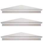 3-Piece Rustic Farmhouse Whitewashed Floating Corner Wall Shelves for Storage and Display - Set of 3, White