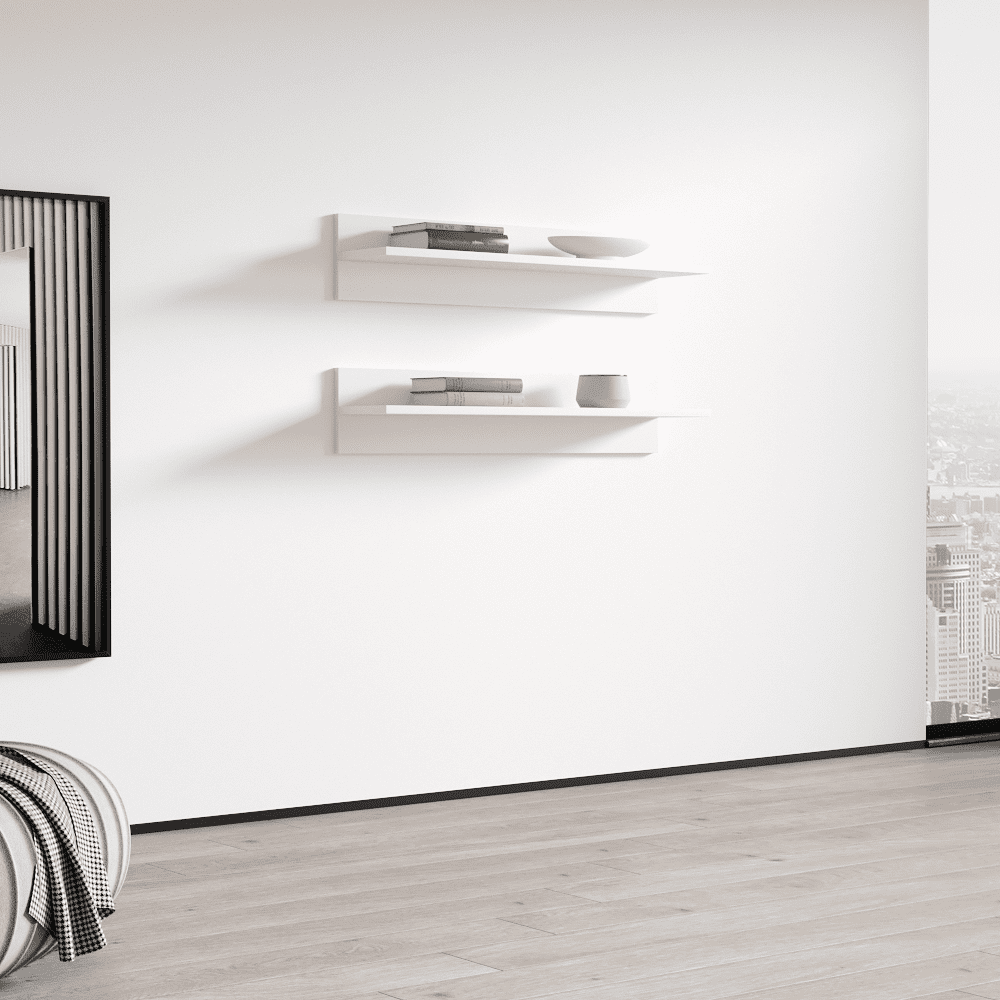 Fly Modular Wall Mounted Floating Shelf (Type-MX) White