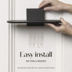 Command Decor Metal Wall Shelf, Matte Black, Holds 5 lbs, 1 Shelf, 8 Large Adhesive Strips