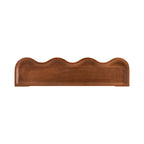 Kate and Laurel Alezar Modern Scalloped Mango Wood Floating Shelves, Set of 2, 24 x 6, Walnut Brown, Functional Wavy Bathroom and Kitchen Shelves for Storage and Display