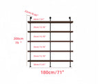 71in Industrial Wall Mounted Wine Rack, 5-Tier Rustic Metal Floating Shelves, Large Capacity Wall Bar Shelves for Liquor Bottles for Home Bar & Dining Room, Walnut(Without Lights,)