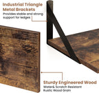 Floating Shelves for Wall, 16W x 8D Wood Floating Shelves Set of 2, 8'' Deep Rustic Wall Shelves for Bookshelf Living Room Bedroom Home Office Bathroom