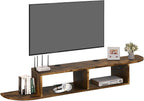 Floating TV Stand, 55" Floating TV Shelf with Storage, Floating Entertainment Center Wall Shelf for Living Room, Floating Shelf for Under TV, Bedroom, Walnu