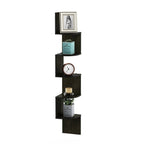 Furinno FR16122EX 5 Tier Wall Mount Floating Radial Corner Shelf, Espresso