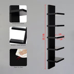 5 Tier Wall Shelf Unit, Black Wall Shelf, Multifunctional Display Floating Shelf, Bedroom and Home Decor Organizer