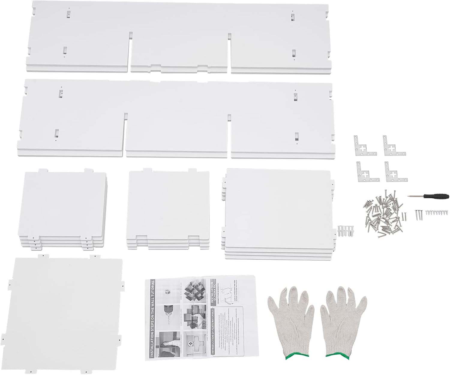 Wall Mounted Book Shelf Modern 3-Tier Floating Shelf Bookcase with 9 Compartments Wall Storage Shelves Floating Cube Shelf for Living Room Decoration Decor (White)