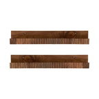 Kate and Laurel Furrow Modern Wood Photo Display Ledges, Set of 2, 24 Inches, Walnut Brown, Scalloped Floating Picture Ledge Shelf Set with Lip for Use as Nursery Book Shelves or Gallery Wall Decor