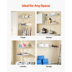 Set of 2 Wire Shelf Kit, 3 ft Wall Mounted Wire Shelves, Heavy-Duty Carbon Steel Hanging Shelf, Floating Wall Storage Shelves with Dip Coating, for Closet, Bedroom, Living Room, Office, Pantry