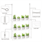 3-Tier Window Plant Shelves 16 Inch, Acrylic Adjustable Hanging Floating Shelf, Window Sill Extender for Indoor Plants