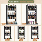 Olakee Wall Mount Perfume Organizer & Large Cologne Display Case, Wood, Black