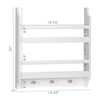 STAROUS 2-Tier Hanging Bookshelves for Wall Decor and Storage Floating Nursery Book Shelves with Hooks, Wall Mounted Baby Book Shelf