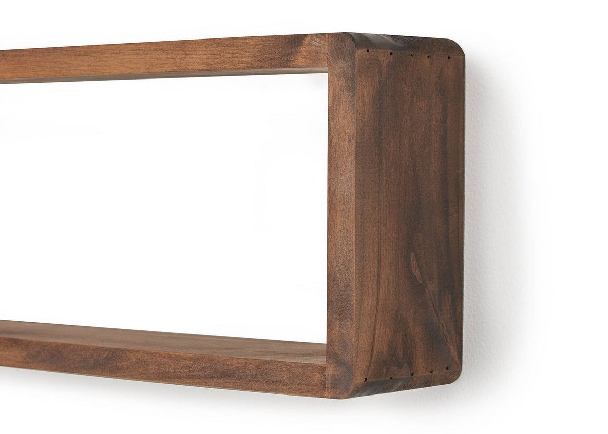 DRAKESTONE Stackable Floating Box Shelf, 2-Pack - Walnut