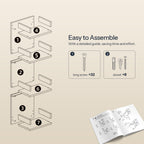 HOOBRO Vertical 4-Tier LED Floating Wall Shelves, Black