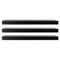 KG Stockholm Maine Floating Wall Shelf - Black, 24", Pack of 3