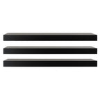 KG Stockholm Maine Floating Wall Shelf - Black, 24", Pack of 3