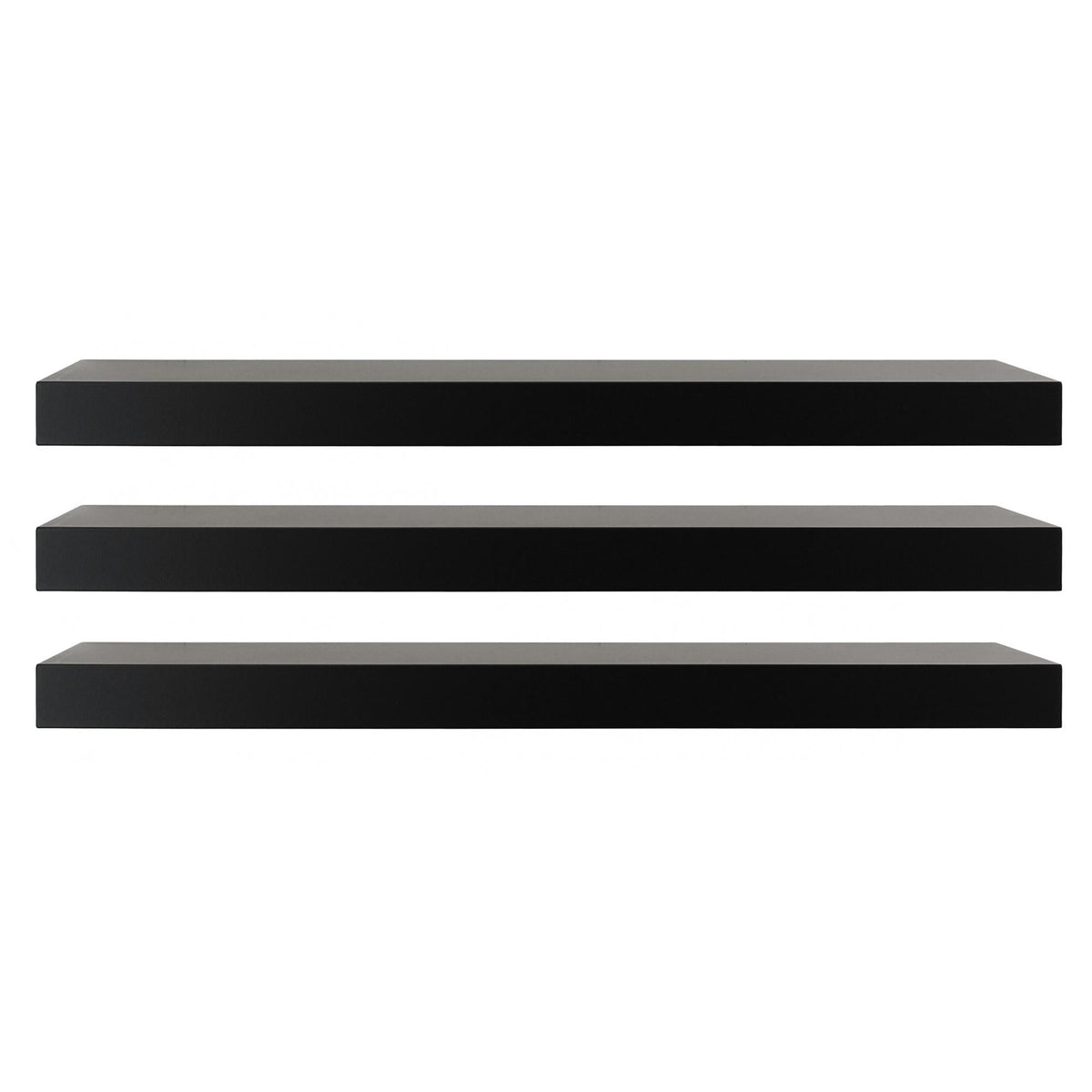 KG Stockholm Maine Floating Wall Shelf - Black, 24", Pack of 3