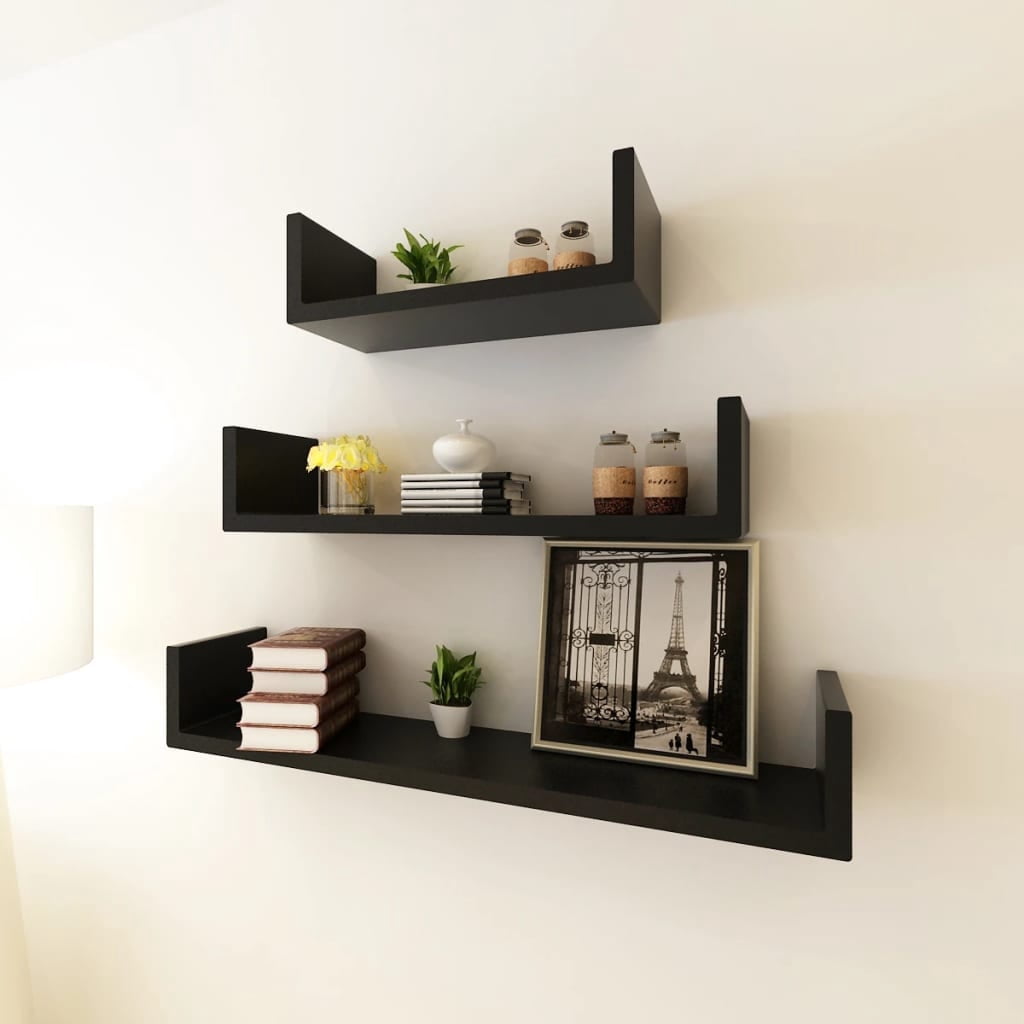 vidaXL Wall Shelves Floating Shelves Wall Mounted Display Shelves for Book DVD